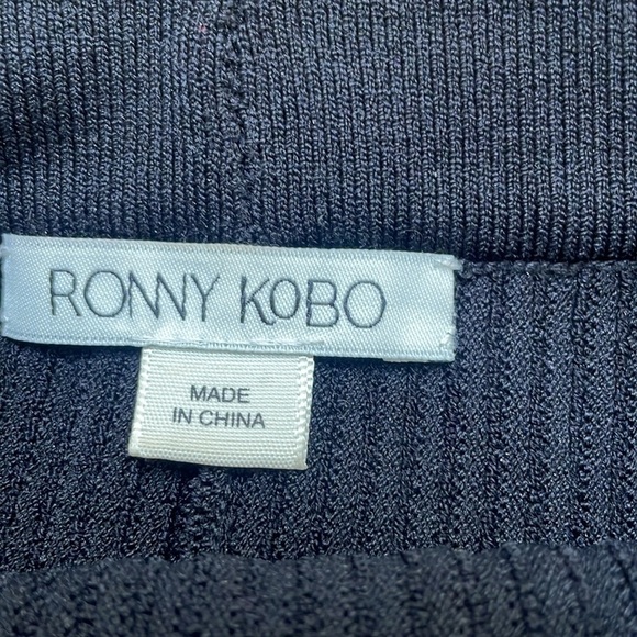Ronny Kobo Collection Black Knit ribbed Pencil Skirt stretchy bodycon tight sz S - Picture 5 of 13